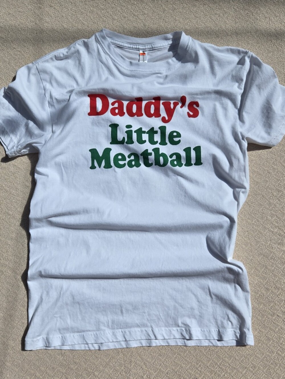Daddy's Little Meatball Kids' White Graphic Tee